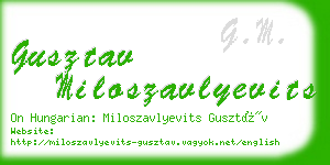 gusztav miloszavlyevits business card